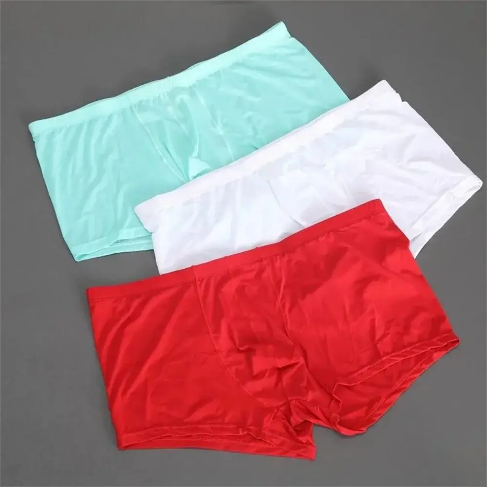Cool Men's Ice Silk U Convex Underwear Summer Ultra-thin Transparent Boxer Shorts Sexy Male Trunks Plus Size M-XXL — image 15