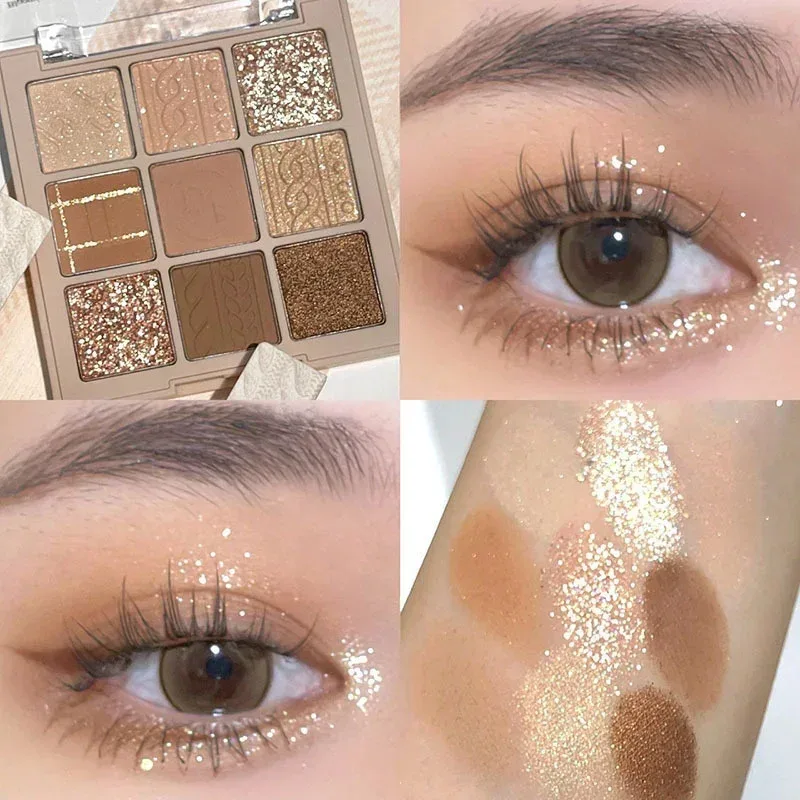 9-Izgara Göz Farı Paleti Glitter Sedefli Mat Akrilik Şeffaf Göz Farı Makyaj Uzun Ömürlü Kadın Güzellik Kozmetik 1 PC — image 20