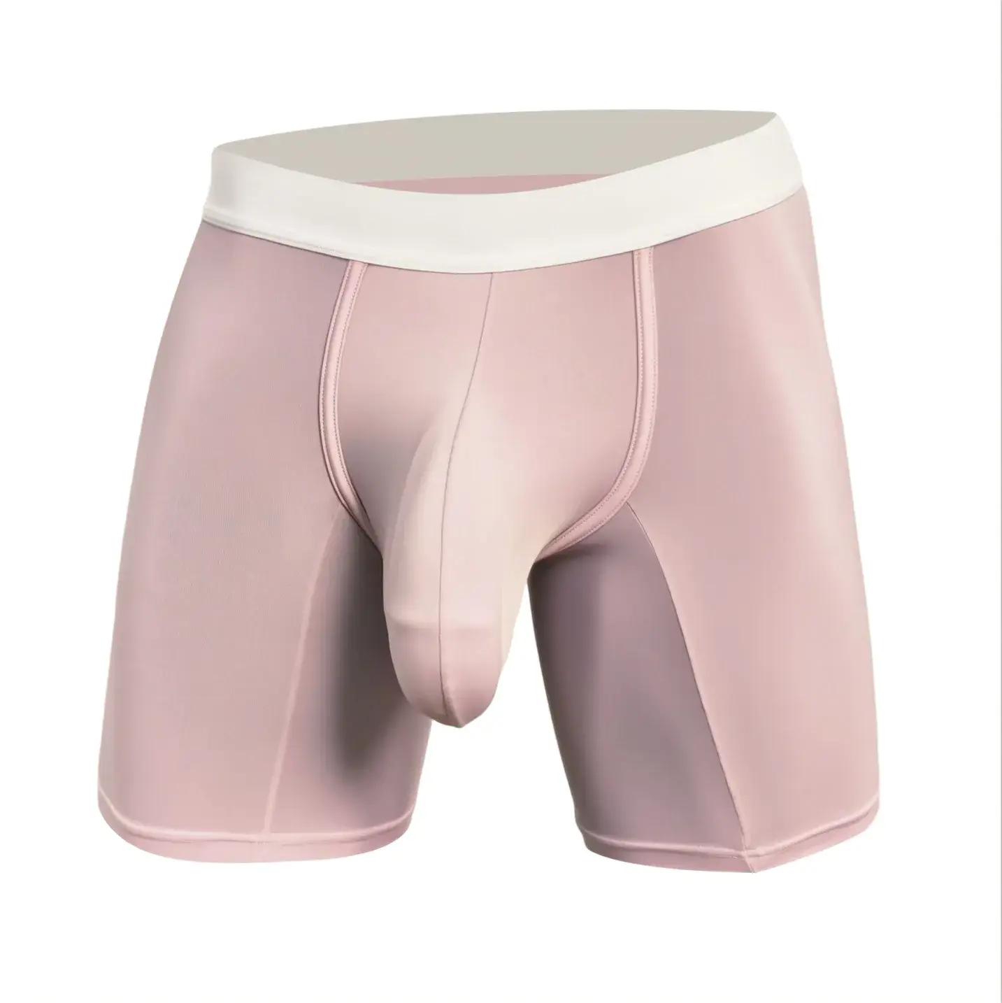 Mens Cool Ice Silk Boxer Briefs ลึกพิเศษกระเป๋า Breathable Long Running Sport Gym ชุดชั้นใน Anti Chafe ฟรีกางเกงว่ายน้ำนุ่ม — image 5