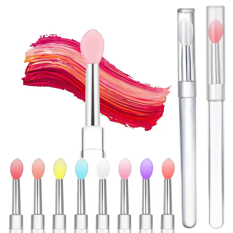 3/5/10PCS Wiederverwendbare Lippen Pinsel Silikon Lippen Maske Applikator Transparent Lippenstift Werkzeug Für Lip Gloss Lidschatten pinsel Make-Up-Tools — image 1