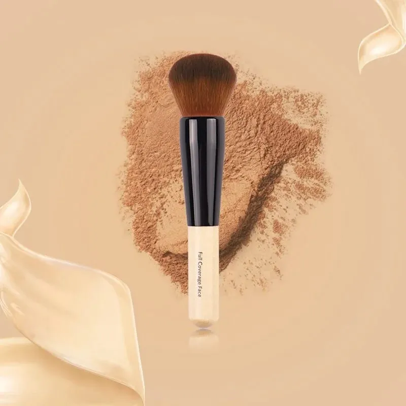 Luxury Champagne Makeup Brushes Flat Top Foundation Brush Large Face Brush Repair Brush Contour Brush for Liquid Cream Powder — image 2