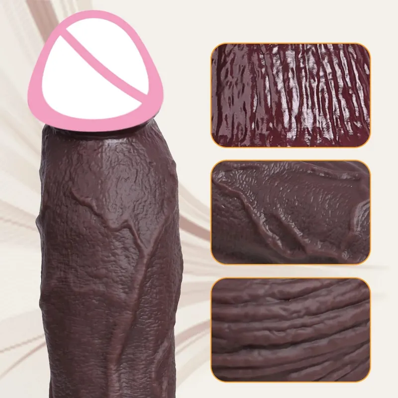 Kæmpe realistisk dildo dobbeltlags silikone penis blød stor pik 2 farver 4 størrelser til kvinder Onani sexlegetøj Voksen forsyninger — image 4