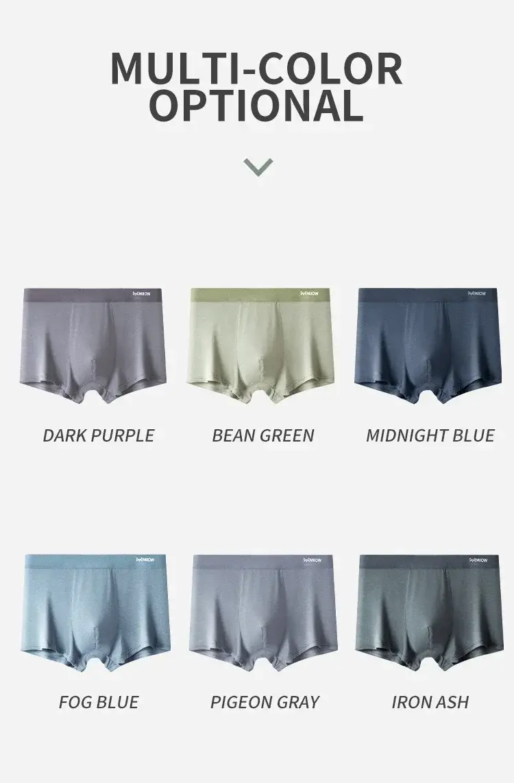 MiiOW 3Pcs Softness Modal Men Underwear Boxers Breathable Men's Panties Mens Underpants Cotton Antibacterial Man Boxers Briefs — image 15