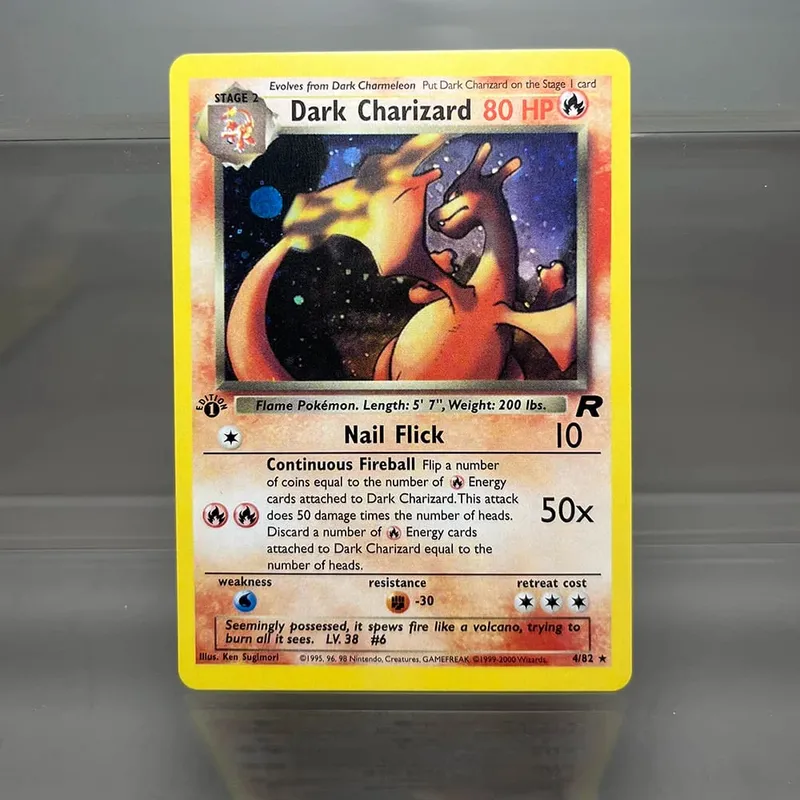 Charizard PTCG Single Collection Card 1. vydání 1996 Vmax Ex Rare Rainbow Card PKM Proxy karty Hračky Dárky — image 6