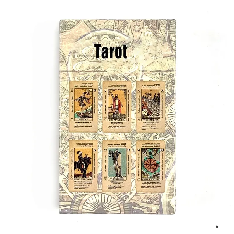 Kad Tarot yang terlaris A 78pcs Kad Permainan Papan Ramalan Ramalan Kata Kunci Dek Antik Permainan Percutian Hadiah Krismas