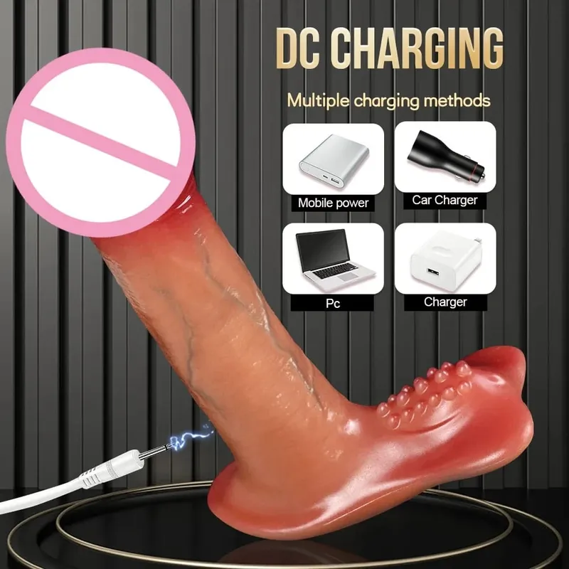 รีโมทคอนโทรล Thrusting Dildo Vibrator จริง Dildos G Spot Anal การสั่นสะเทือนกระตุ้นอวัยวะเพศชายผู้ใหญ่ของเล่นสำหรับผู้หญิง — image 4