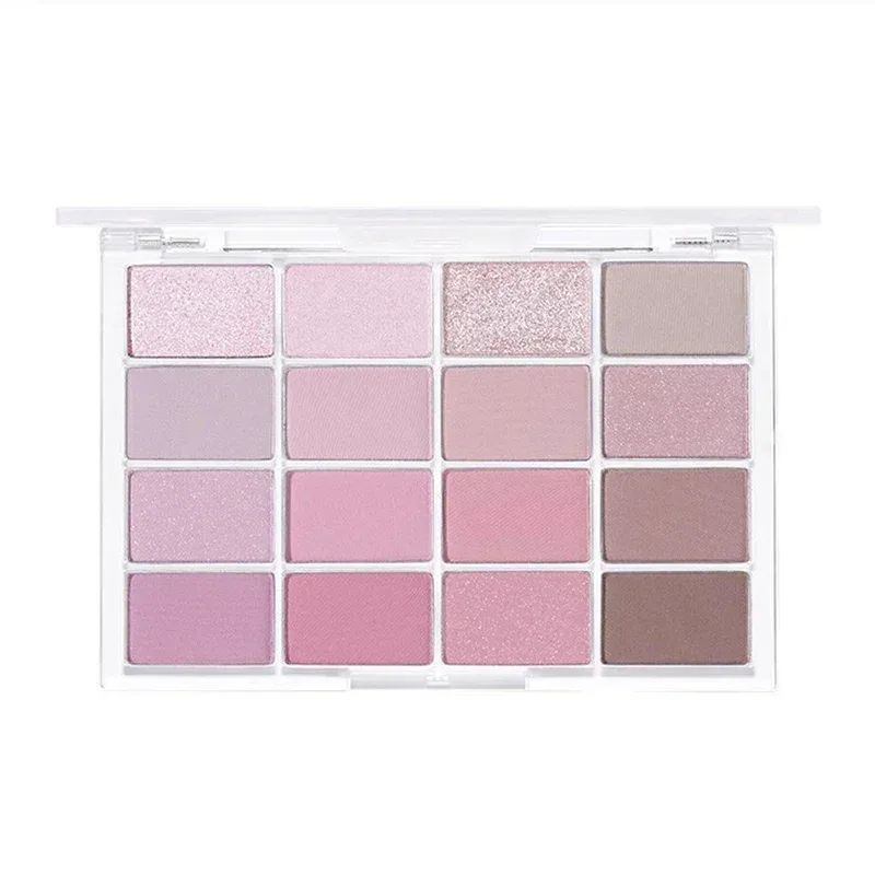 16 Farben Lidschatten-Palette, niedrige Sättigung, Rosenrosa, perlmuttartig, matt, glitzernd, glänzender Lidschatten, langanhaltendes Augen-Make-up — image 6
