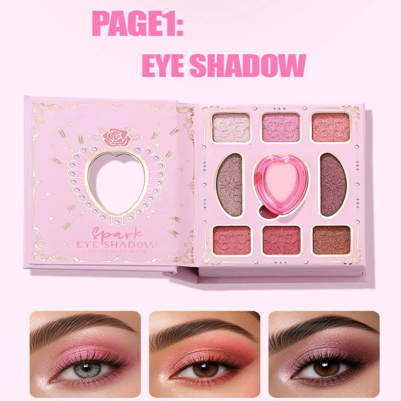 All In One Makeup Book Palette Smudge-proof Blusher Lip Color Portable Eyeshadow Palette Lipstick blush Full Face Makeup Kit