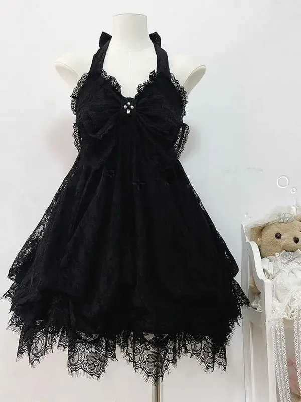 Sommer Neue Vintage Elegante Frau Kleid Liebsten Bogen Patchwork Hohe Taille Puffy Mini Kleid Weibliche Französisch Chic Sexy Outfits 2025 — image 11