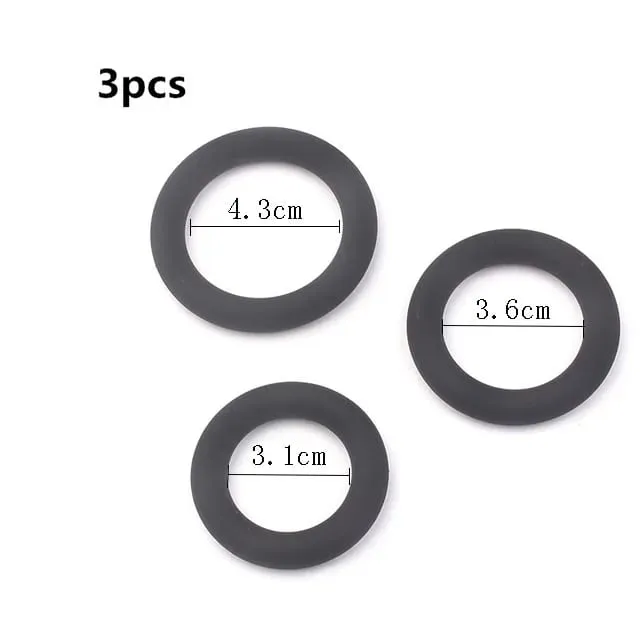 3Pcs Penis Ring Set Silicone Cock Rings Ejaculation Delay Cockring Sex Toys For Men Adult Product Dick Lock Erection Sexy Shop — image 9