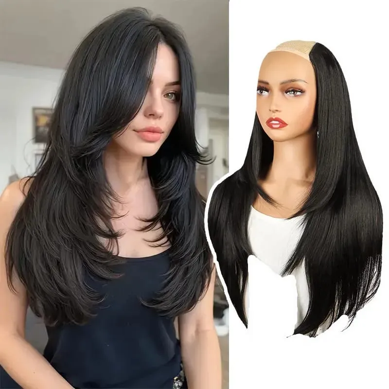 22 นิ้วสังเคราะห์ยาว Micro CURLY Layered Hair EXTENSION Patch ธรรมชาติที่มองไม่เห็น One Piece วิกผมสำหรับผู้หญิง — image 2