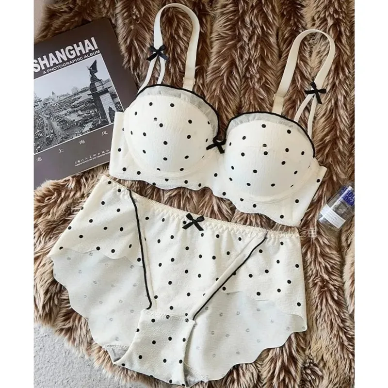 Ensemble de soutien-gorge Demi-bonnet en dentelle pour femmes, 2 pièces, Push Up, petit buste, soutien supérieur, Anti-affaissement, dos élégant, Lingerie intime, sous-vêtements quotidiens — image 6