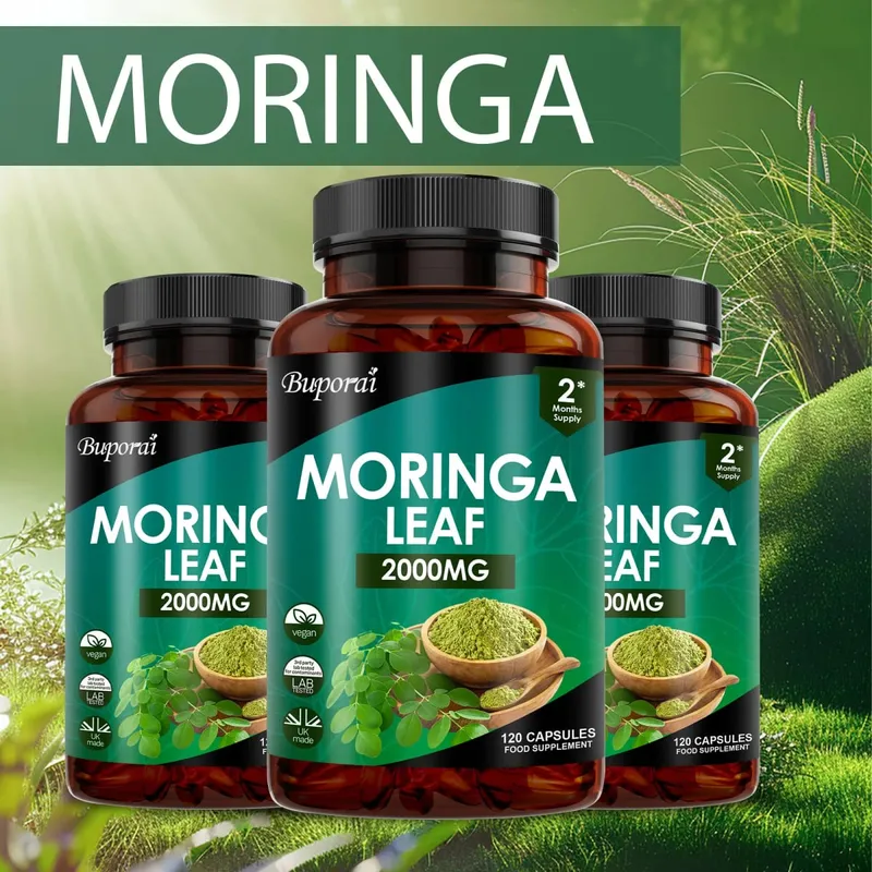 Kapsułki z liści Moringa - Wspomagają zdrowie układu trawiennego i jelit Przeciwutleniacze Odżywia skórę Poprawia poziom energii — image 2