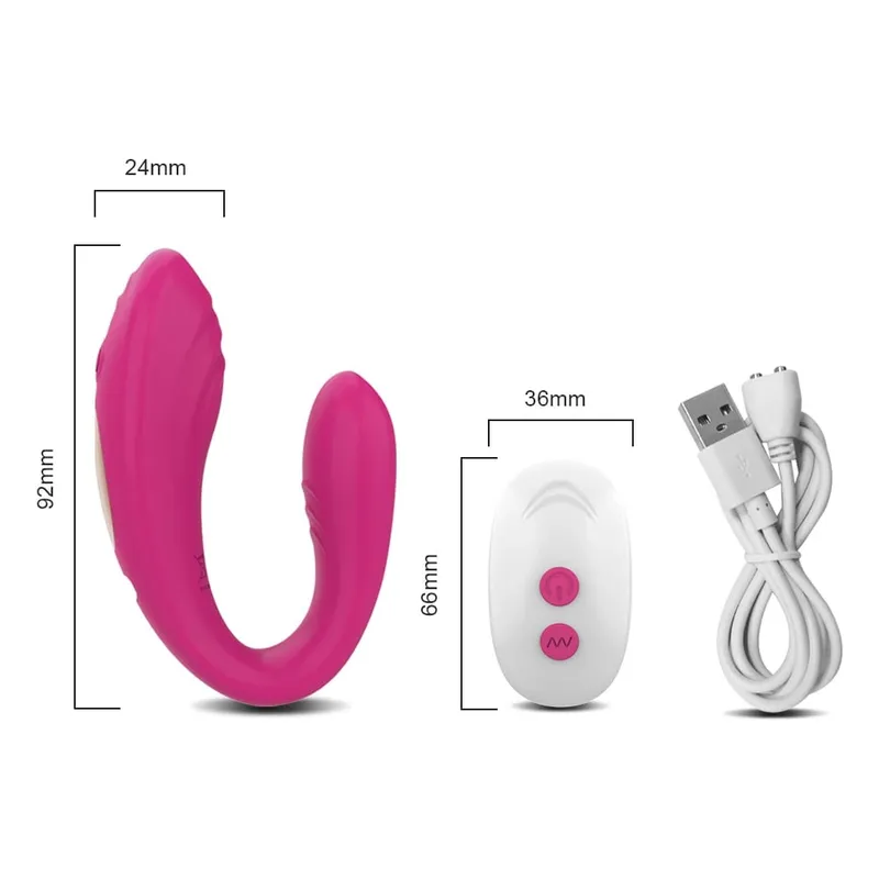 Erotischer kabelloser Klitoris-Vibrator mit Fernbedienung, U-förmiger Dildo, G-Punkt-Klitoris-Stimulat-Vibrator, Sexspielzeug für Frauen, Erwachsene, Paare