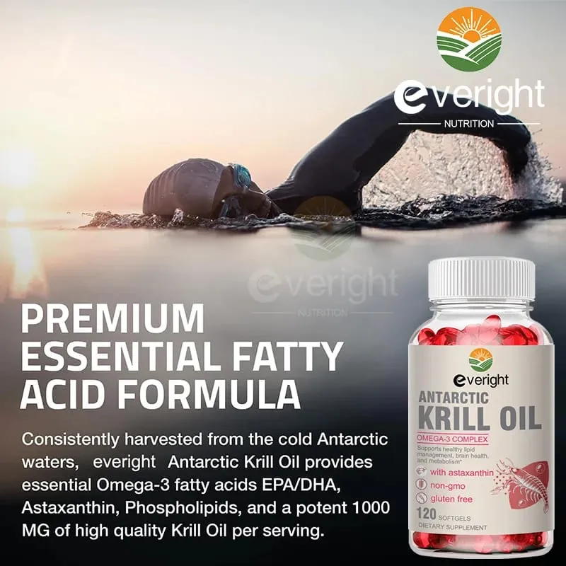 Krill Oil – Phospholipid Omega-3 Complex with Astaxanthin – Supports Lipid Management Metabolism Brain & Heart Health EPA/DHA — image 4