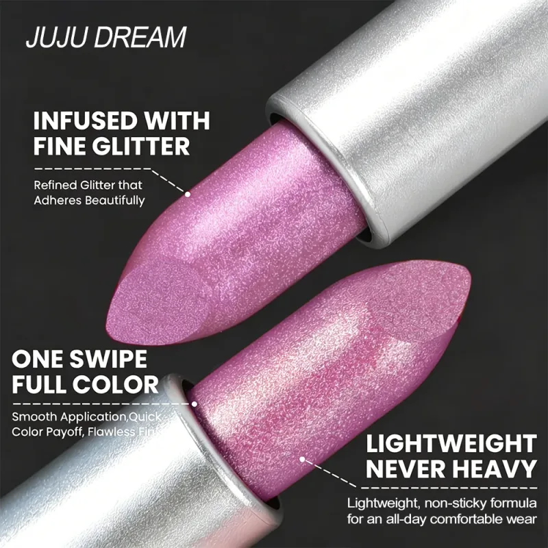 Shimmer Metallic Lipstick High Pigment Sparkling Bold Lip Color Long Lasting Waterproof Party Makeup — image 4