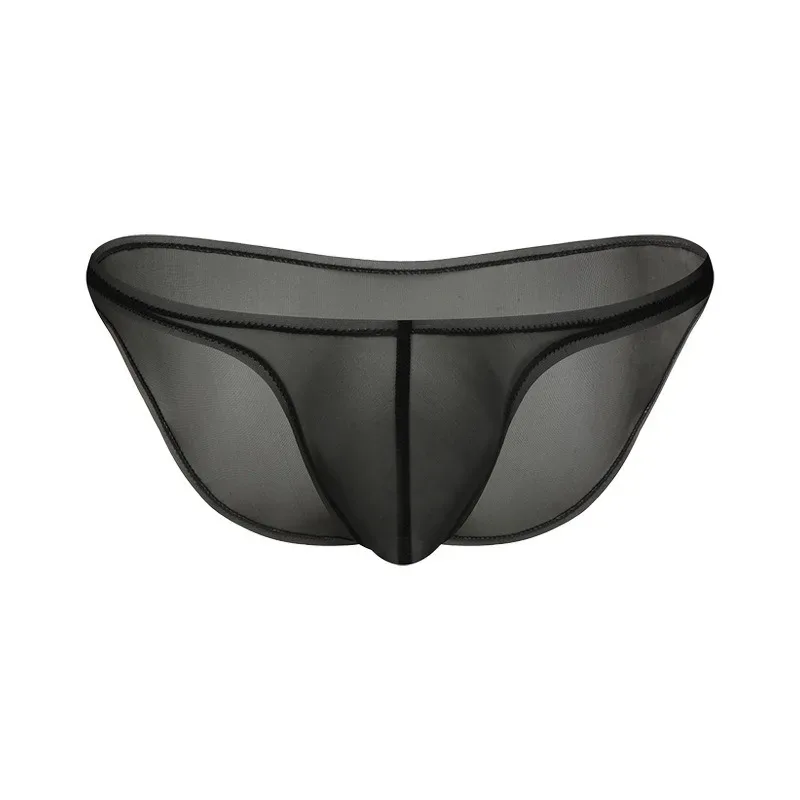 Sous-vêtements pour hommes, culotte triangulaire transparente en soie glacée délicate, slip taille basse de personnalité — image 7