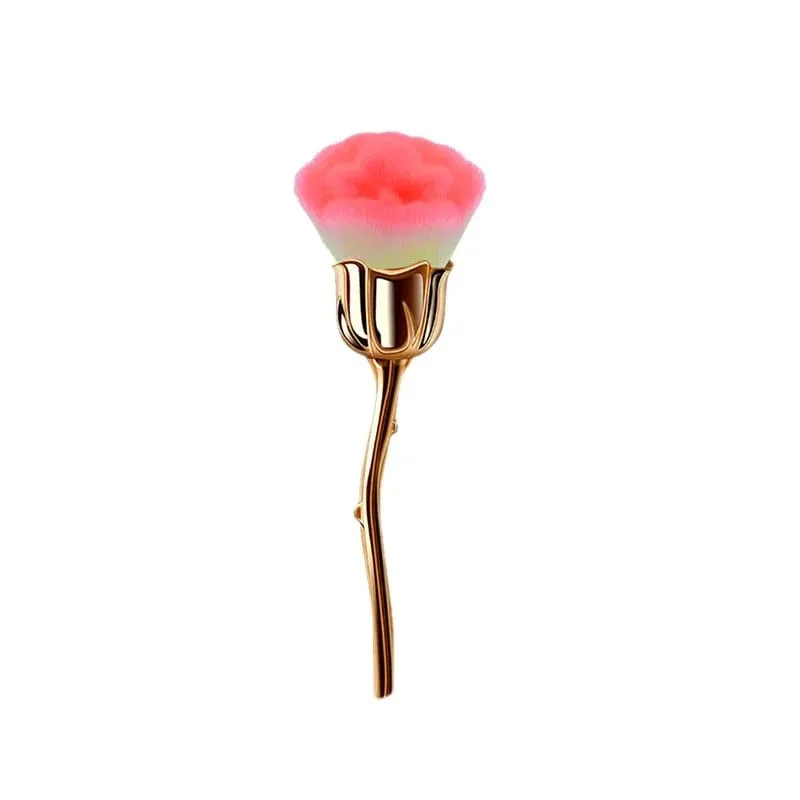 Rose Flower Nail Art แปรงลบเล็บแปรงฝุ่นอะคริลิคคุณภาพสูง UV GEL ผงทำความสะอาดเครื่องมือแปรงแต่งหน้าความงาม