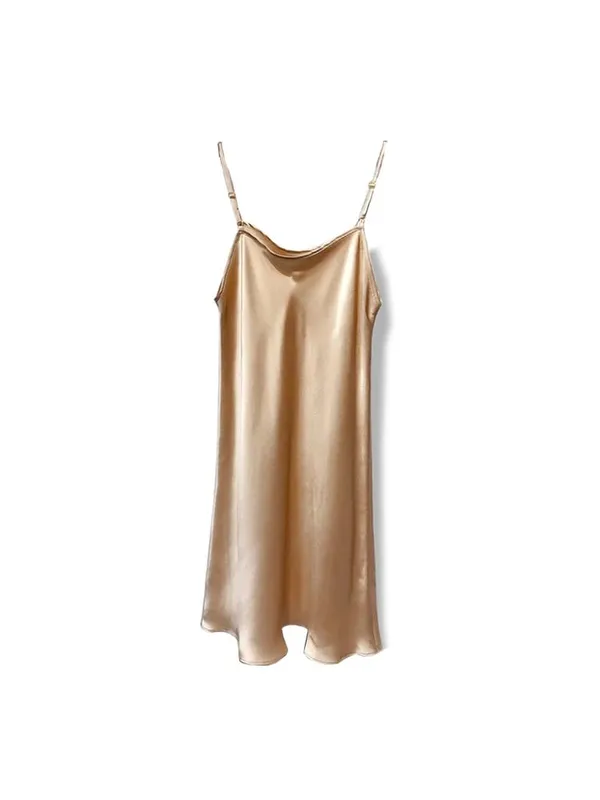 SuyaDream – Mini robe en soie véritable pour femme, 19mm, sans manches, couleur unie, bretelles Spaghetti, vêtements de nuit élégants et chics, 100%, 2025 — image 12