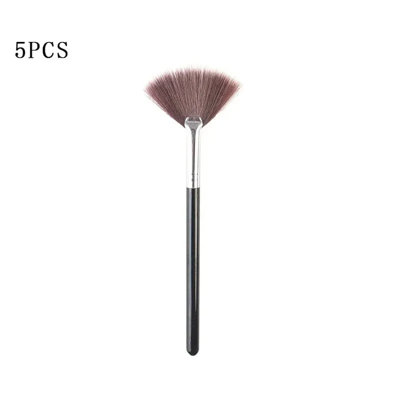 5 ชิ้นแปรงพัดลมแปรงหน้าแปรงแต่งหน้านุ่มเครื่องสำอาง Applicator เครื่องมือด้ามไม้และเส้นใยนุ่มสำหรับหน้ากากลอกไกลโคลิก — image 10