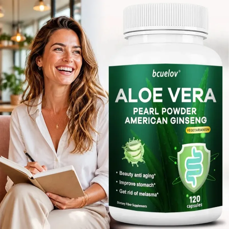 Aloe Vera ekstrakt kapsler hjælper med at lindre forstoppelse tyktarmsrensning og afgiftning og styrer vægtmetabolisme — image 1