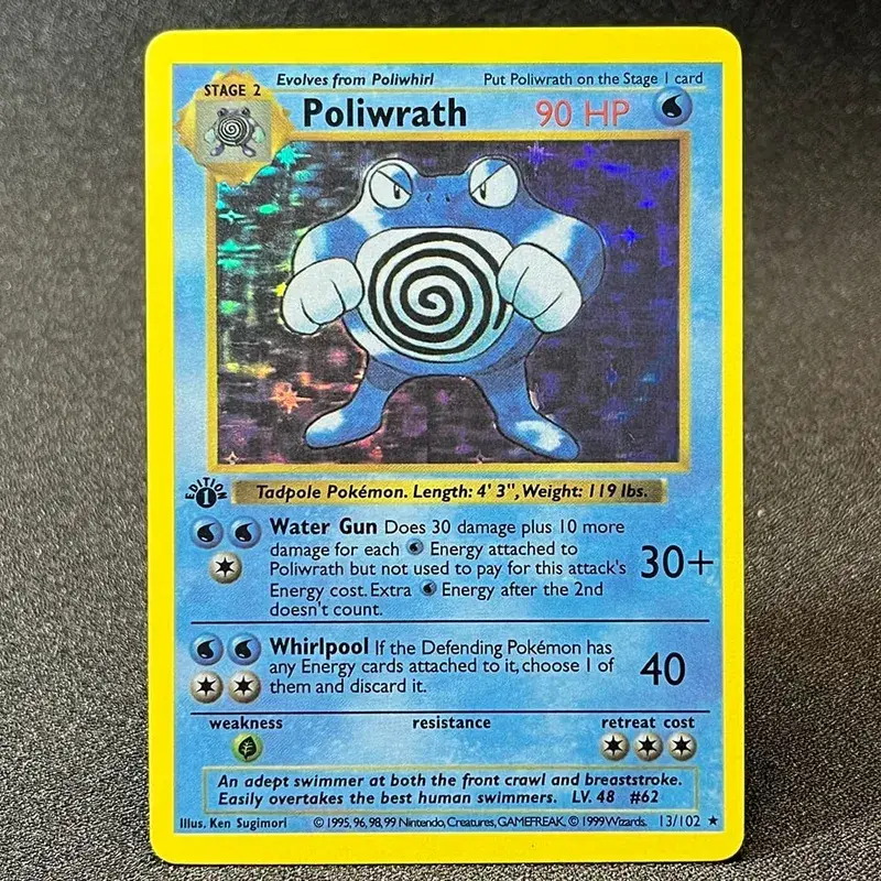 Carte foil PKM Charizard Blastoise Venusaur Alakazam Mewtwo Zapdos Raichu 1996 1a edizione Game Collection Carte proxy PTCG — image 13