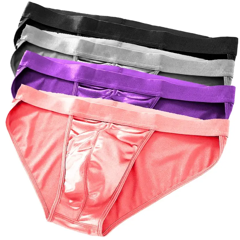 Mens Briefs Plus Size Men Underwear Panties Breathable Comfortable Shorts Satin Silky Solid SMLXL2XL3XL — image 9