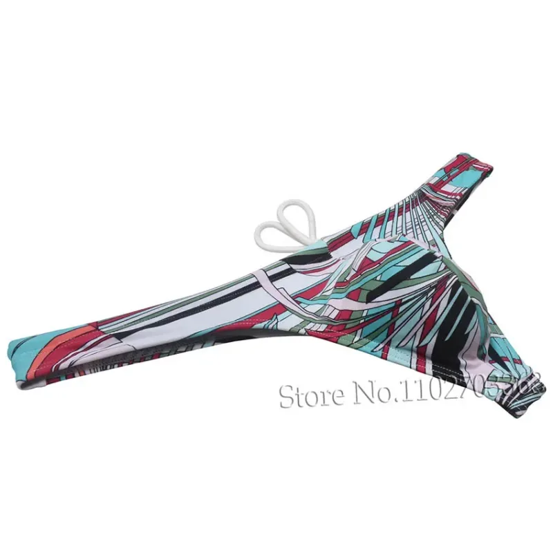 Sexy Swim Thong Men's Swimwear Bikini Briefs Drawstring Quick-dry Elastic Underwear Pouch Beach Tangas Surfing Poolside — image 25