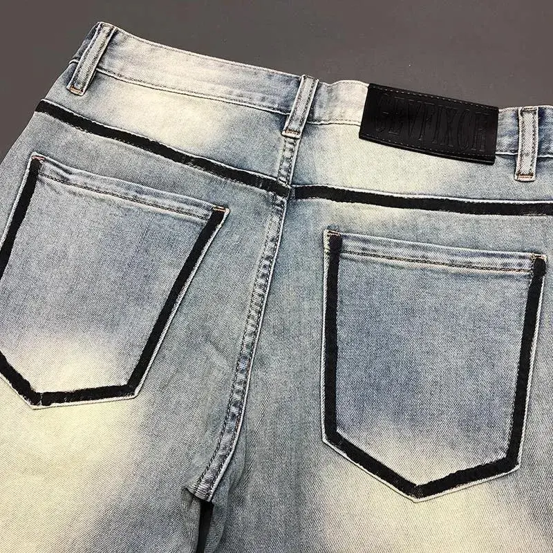 Jean en Denim extensible pour hommes, nouvelle tendance de la mode, couleur unie, jambe droite, sport décontracté, Vintage, haute qualité, printemps et automne — image 6