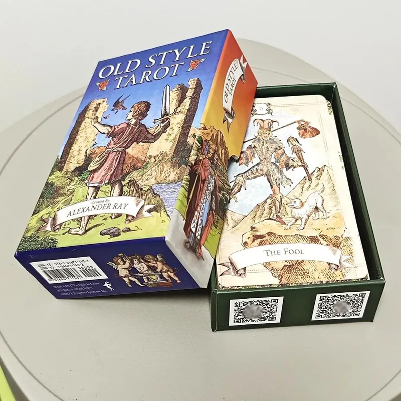 Tarotová paluba starého stylu oboustranná reliéfní 79 ks Vintage ilustrace Zvýraznění Jasná symbolika Baleno v pevné krabičce 12*7cm — image 2