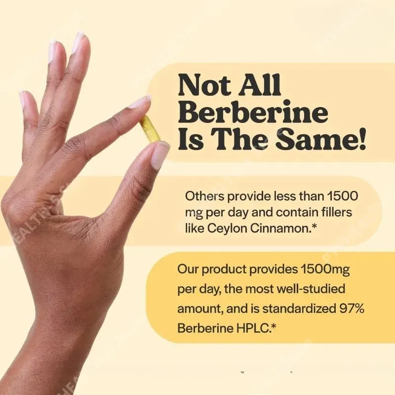 Berberine Supplement 1500mg | Berberine 500mg Per Capsule Supports Metabolic Profiles Hormonal Balance Berberine Supplements — image 4