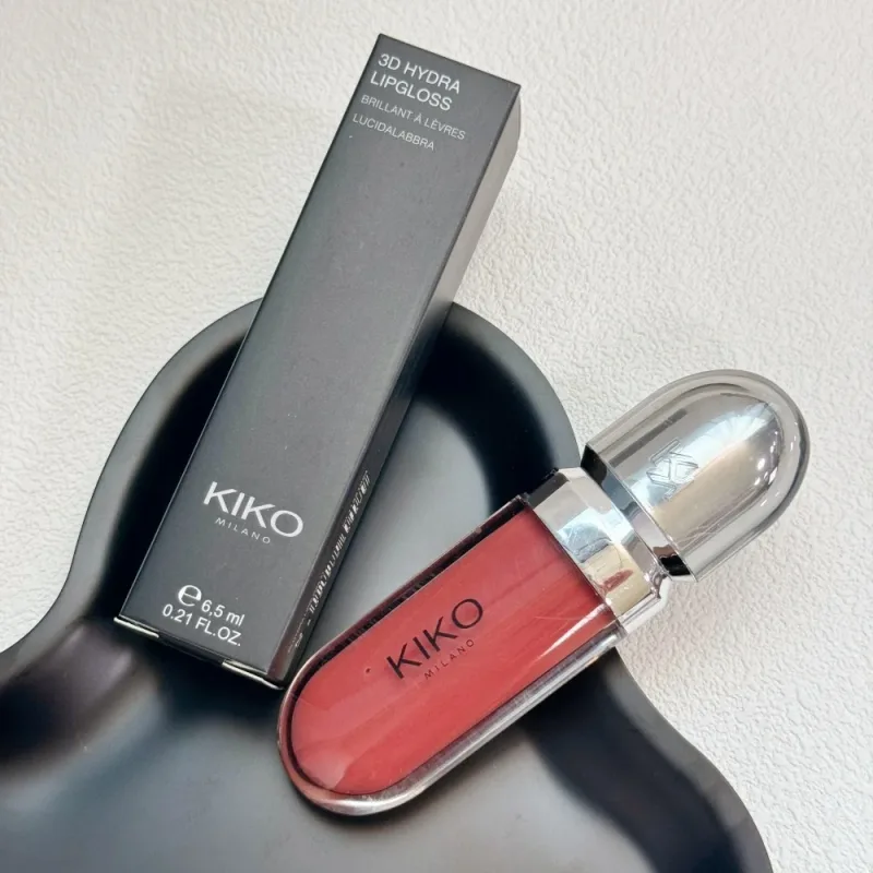 Kiko Asli 3D Cermin Lip Glaze Kalis Air Tidak Luntur dan Cawan Tidak Melekat Warna Pes Kacang Lembut Warna Mata Berkilat Halus Pesona Merah — image 14