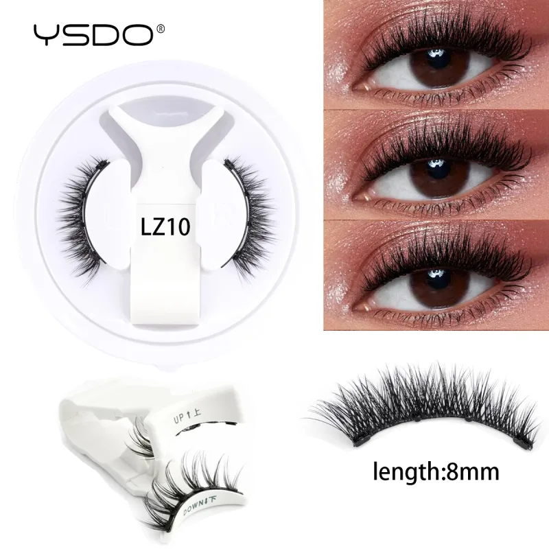 Lông mi từ tính Có thể tái sử dụng Lông mi chồn 3D có cánh từ tính Lâu trôi không cần keo Lông mi giả có nhíp trang điểm — image 15