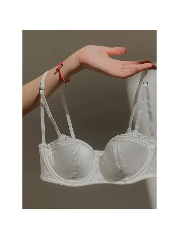 Set di lingerie da donna francese a mezza coppa, morbido reggiseno push-up con ferretto, cinturino sottile, reggiseno intimo leggero e estivo 32-38AB — image 14