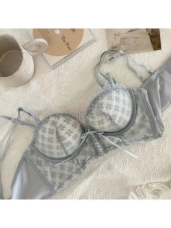 Bra Tekan Ke Atas Renda Tanpa Padding Seluar Dalam Ramping Tanpa Wayar Bralet Seksi Musim Panas Lancar untuk Sokongan Bahagian Angkat Dada Kecil Anti Kendur — image 5