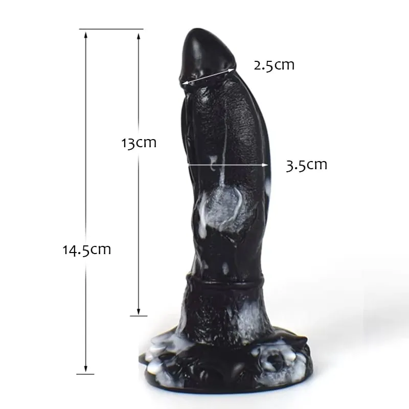Dobbeltlags silikone Fantasy Dog Knot Dildo Blå Butt Plug med Sucker Anal Dilator Onanere Sexlegetøj til Voksen 18+