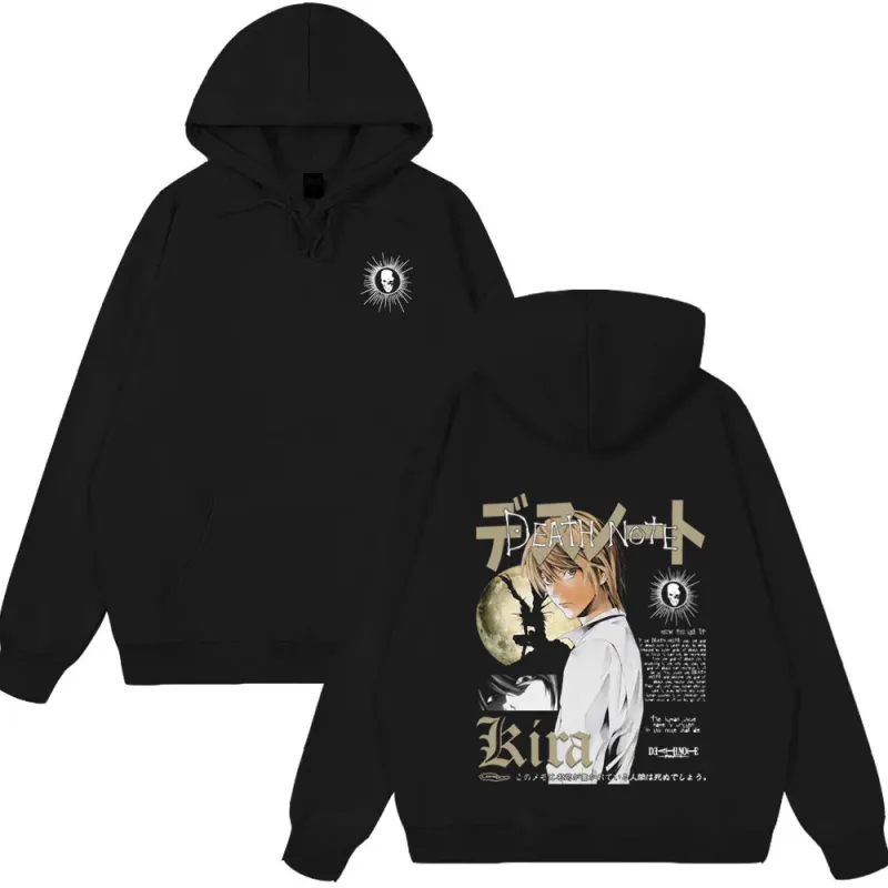 Japan Anime Death Note Yagami Light Tops Men High Quality Cotton Clothes Fashion Hip Hop Couple Hoodies Winter Funny Streetwear — image 1