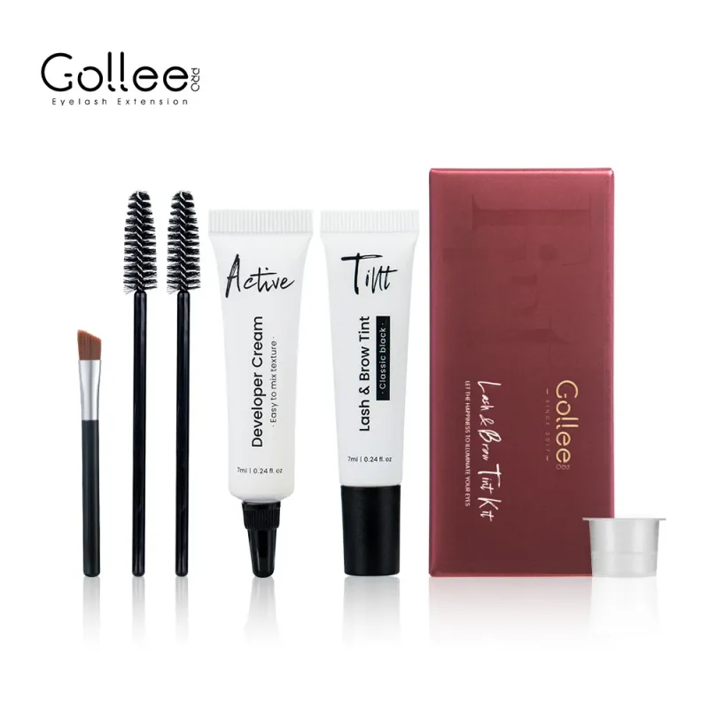 Gollee Eyebrow Tint Set 6ml Natural Classic Black Eyelash Brow Tint Kit Semi Permanent Lasting Brow Lash Tint Waterproof Set — image 7