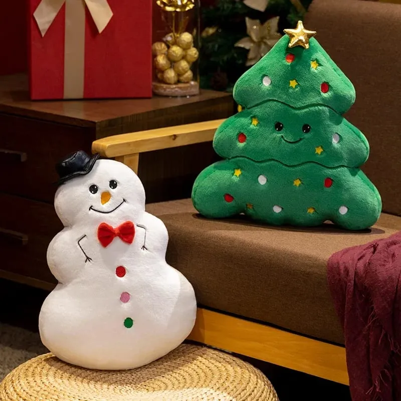 1PC felice Natale Pane allo zenzero Pupazzo di neve Peluche Cuscino di peluche Farcito Cabina Casa Albero di Natale Decorazione per feste Bambola — image 4