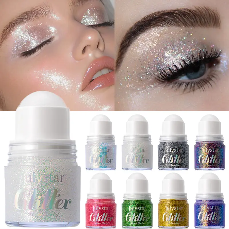 Rolling Sequins Glitter Gel Face Body Painting Shiny Liquid Green White Pearl Gloss Eye Shadow Brighten Stage Makeup Decoration — image 2