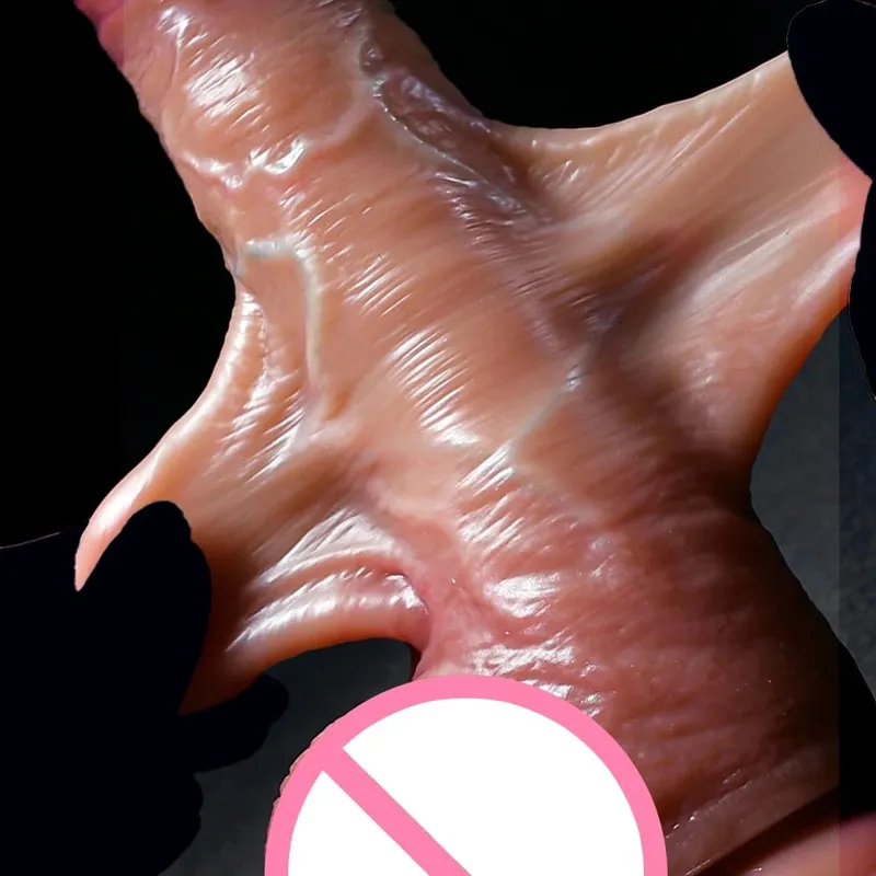 Realistic Dildo Sliding Foreskin Big Penis Suction Cup Dildos Female Masturbator Fake Dick Adult Anal Sex Toys for Women Men Gay — image 5