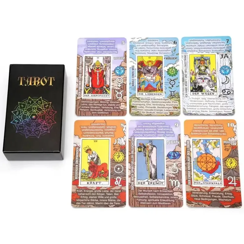 Deutsch Tarot Kartları Alman Tarot Güverte Oyun Oynamak Kader Kehanet Oyunu Masa Oyunu Kağıt talimatı ile Aile Partisi Oyunu — image 2