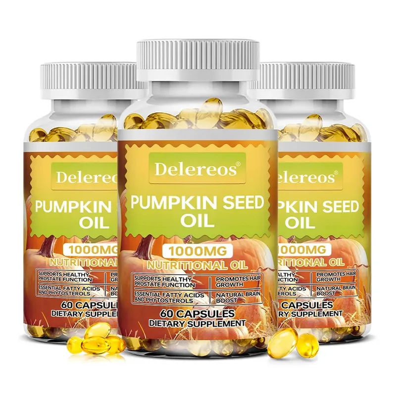 Capsule di olio di semi di zucca da 1000 mg supportano la prostata, la vescica urinaria e la salute dei capelli per gli uomini Salute cardiovascolare Non OGM — image 11