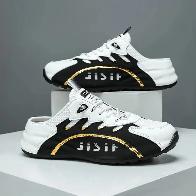 Baotou – pantoufles en maille respirante de grande taille 39-48, chaussures de loisirs en cuir de haute qualité pour hommes, baskets plates tendance Zapatos Hombre