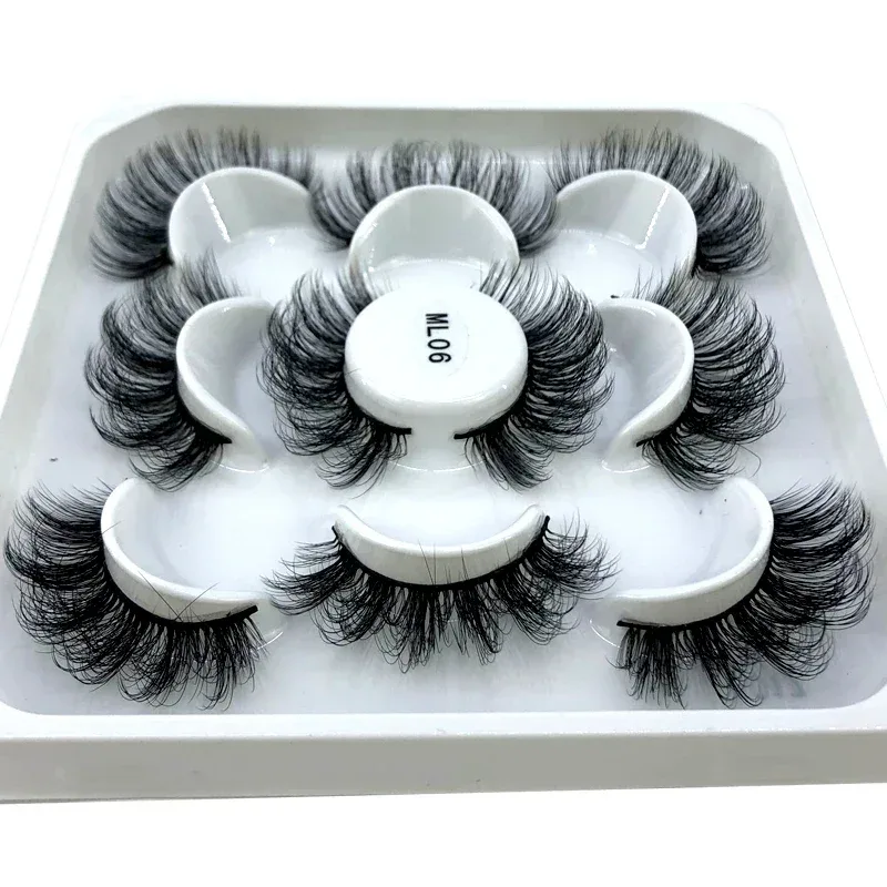 2/4 pairs of natural false eyelashes 3D mink eye eyelash extension mink eye eyelash beauty — image 9