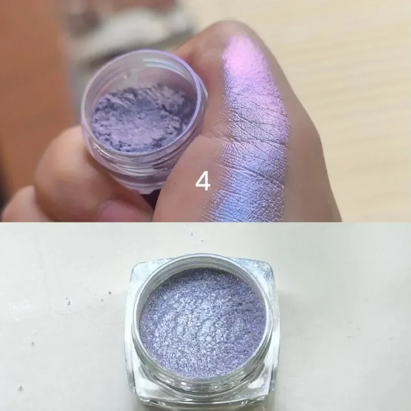 Ombretto glitterato in polvere a lunga durata Chrome Chameleon Ombretto olografico in polvere Pigmento Trucco per occhi per cosmetici da donna — image 11