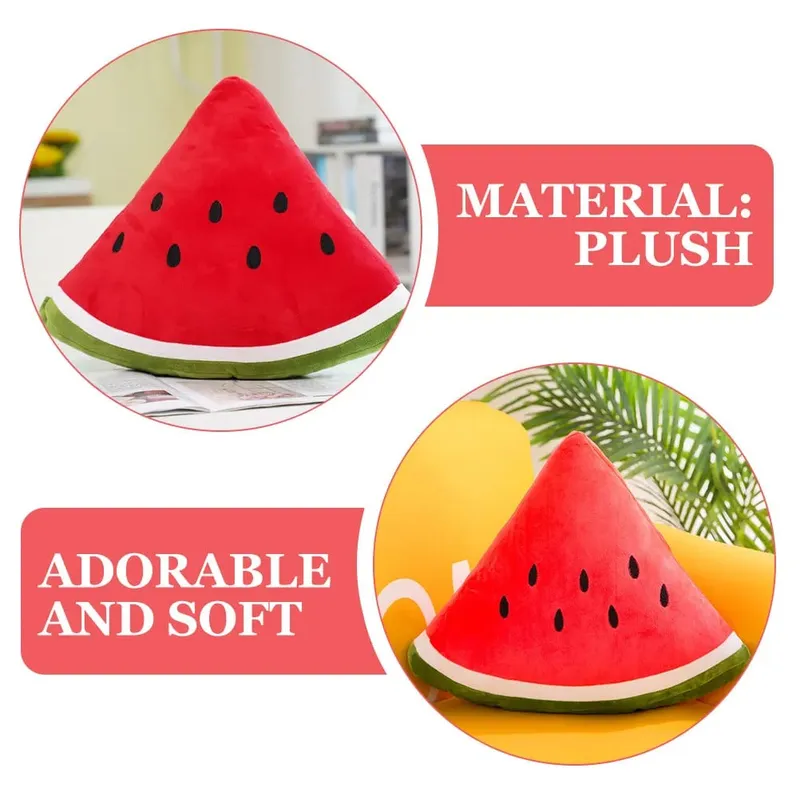 Lovely Watermelon Themed Throw Pillow Soft Supple Home Decor Cushion for Couch Sofa Bedroom Office Car and Living Space — image 2