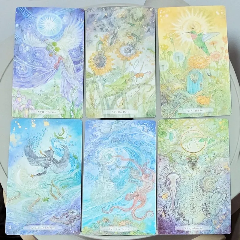 Verdance Tarot-Deck in stabiler Box, 78 Stück, lyrische, von der Natur inspirierte RWS-Tarotkarten, doppelt geprägter Karton, 12 x 7 cm — image 6