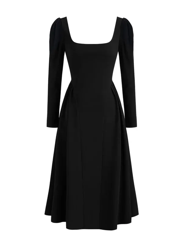 2026 New Women's Square-Neck Pullover Dress: Casual and Elegant Commuter Style Long Sleeves Everyday Wear Loungewear — image 2