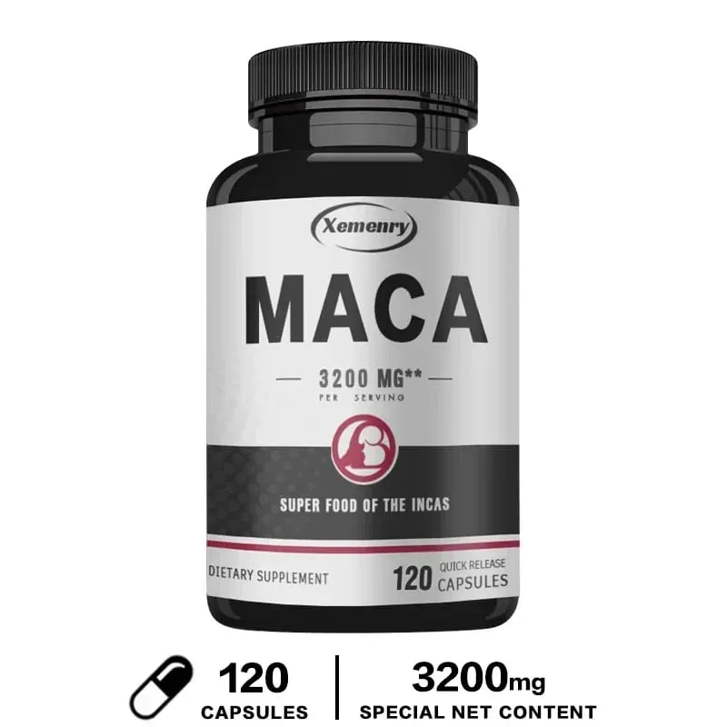Ultimate Organic Black Maca Capsule Supplement 3200 Mg (na porci) 120 Quick Release Capsules Men's Enhancement Formula